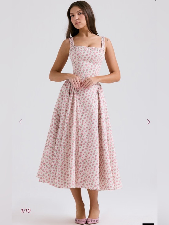House of CB Dresses & Skirts - NWT HOUSE OF CB DOROTHY - White Rosebud Print Cotton Midi Sundress Size XS